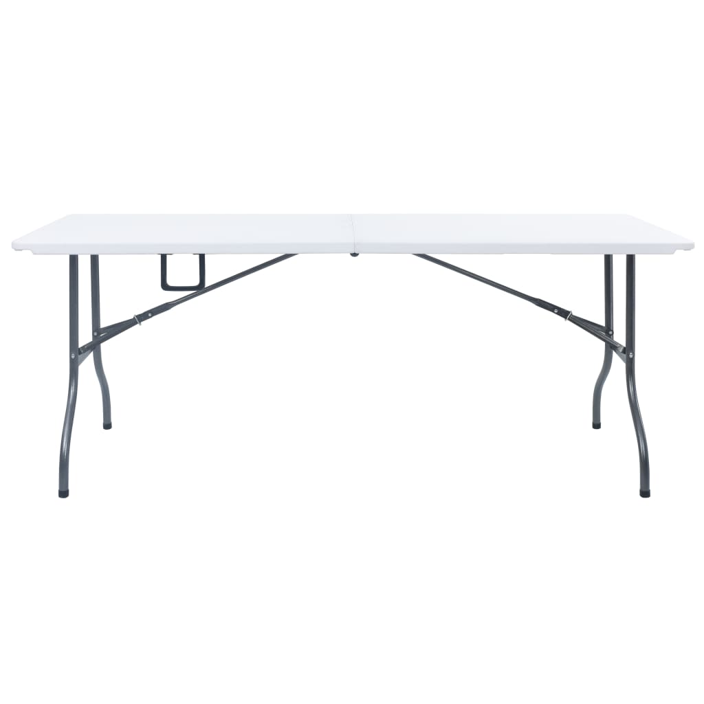 Hopfällbart Trädgårdsbord Vit 180X72X72 Cm Hdpe