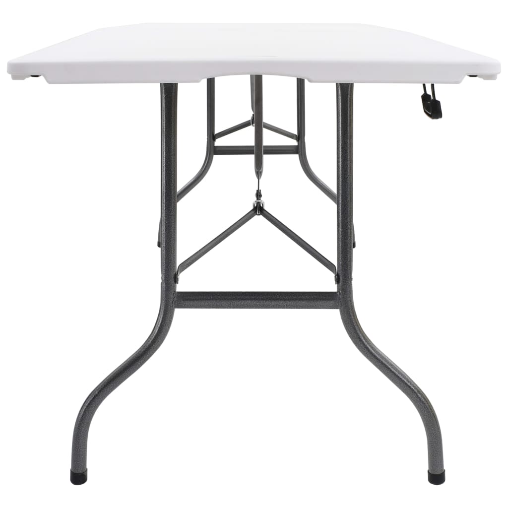 Hopfällbart Trädgårdsbord Vit 180X72X72 Cm Hdpe