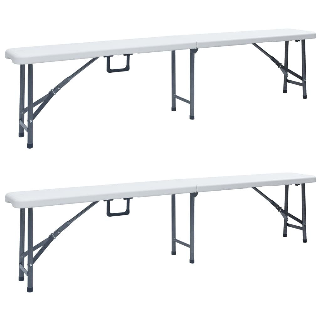 Hopfällbara Trädgårdsbänkar 2 St 180 Cm Hdpe