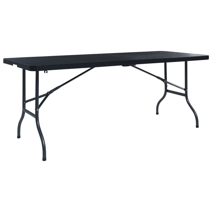 Hopfällbart Trädgårdsbord Svart 180X75X72 Cm Hdpe Konstrotting