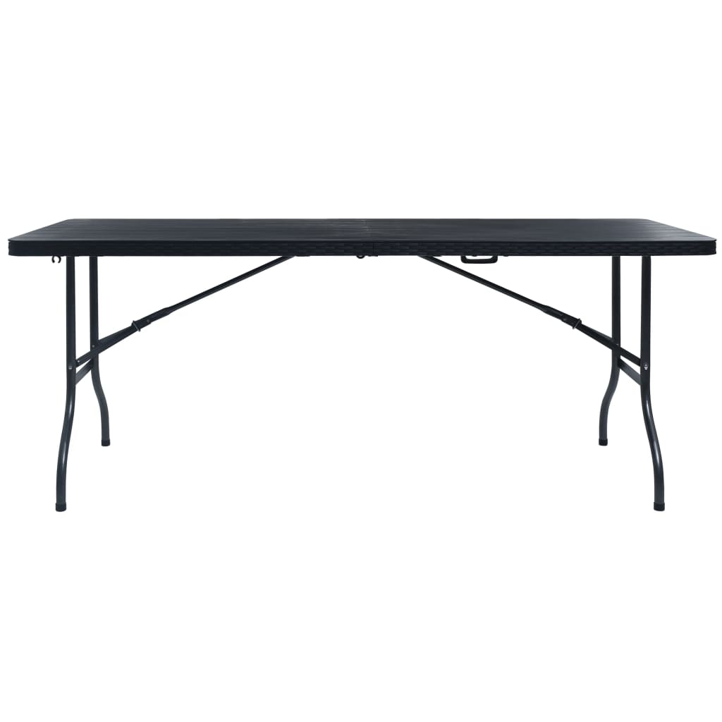 Hopfällbart Trädgårdsbord Svart 180X75X72 Cm Hdpe Konstrotting
