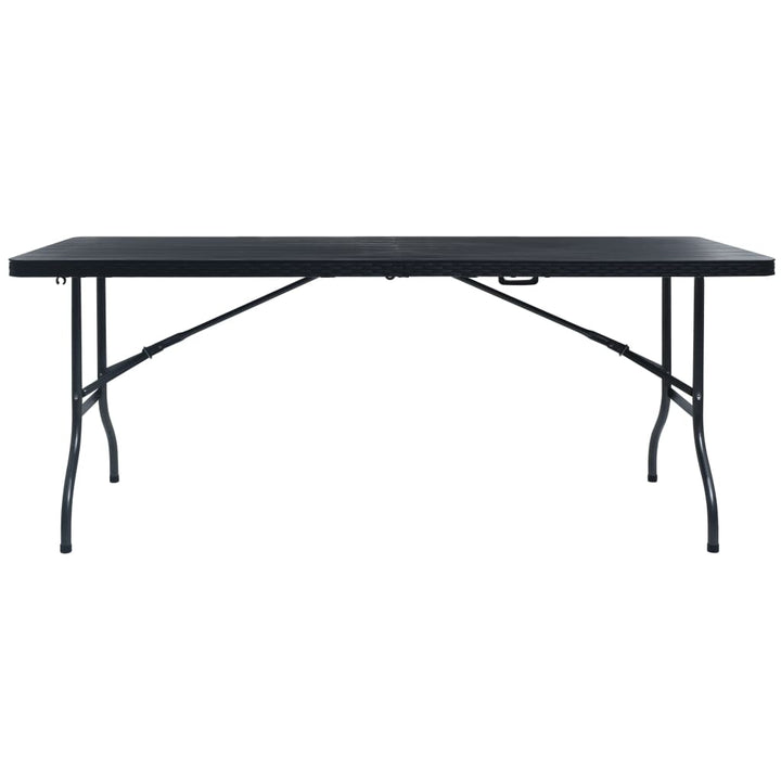Hopfällbart Trädgårdsbord Svart 180X75X72 Cm Hdpe Konstrotting