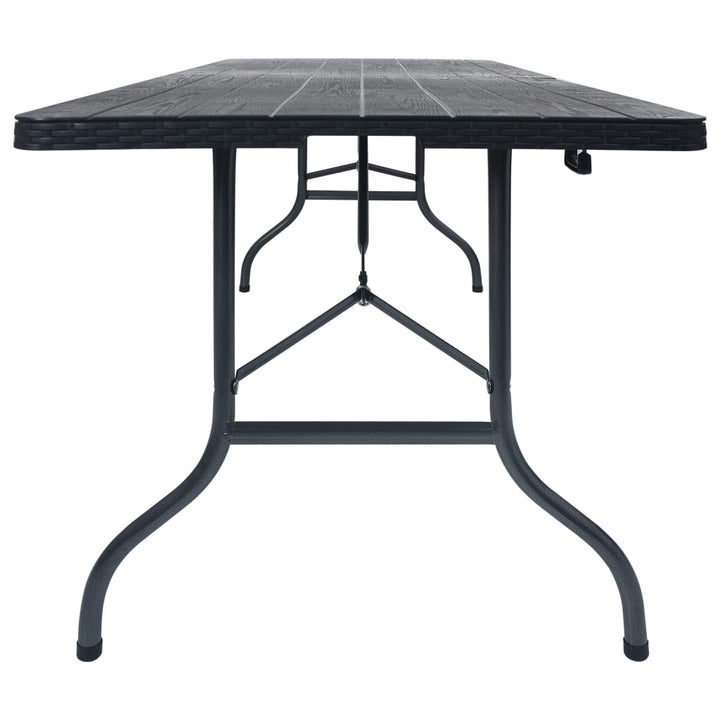 Hopfällbart Trädgårdsbord Svart 180X75X72 Cm Hdpe Konstrotting