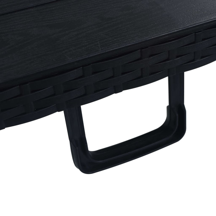 Hopfällbart Trädgårdsbord Svart 180X75X72 Cm Hdpe Konstrotting