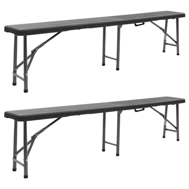 Hopfällbara Trädgårdsbänkar 2 St 180 Cm Hdpe