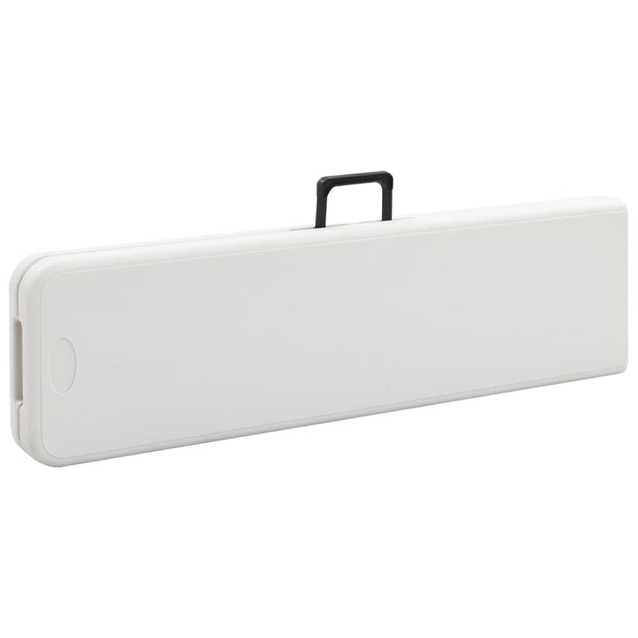 Hopfällbart Trädgårdsbord Med 2 Bänkar 180 Cm Stål Och Hdpe Vit