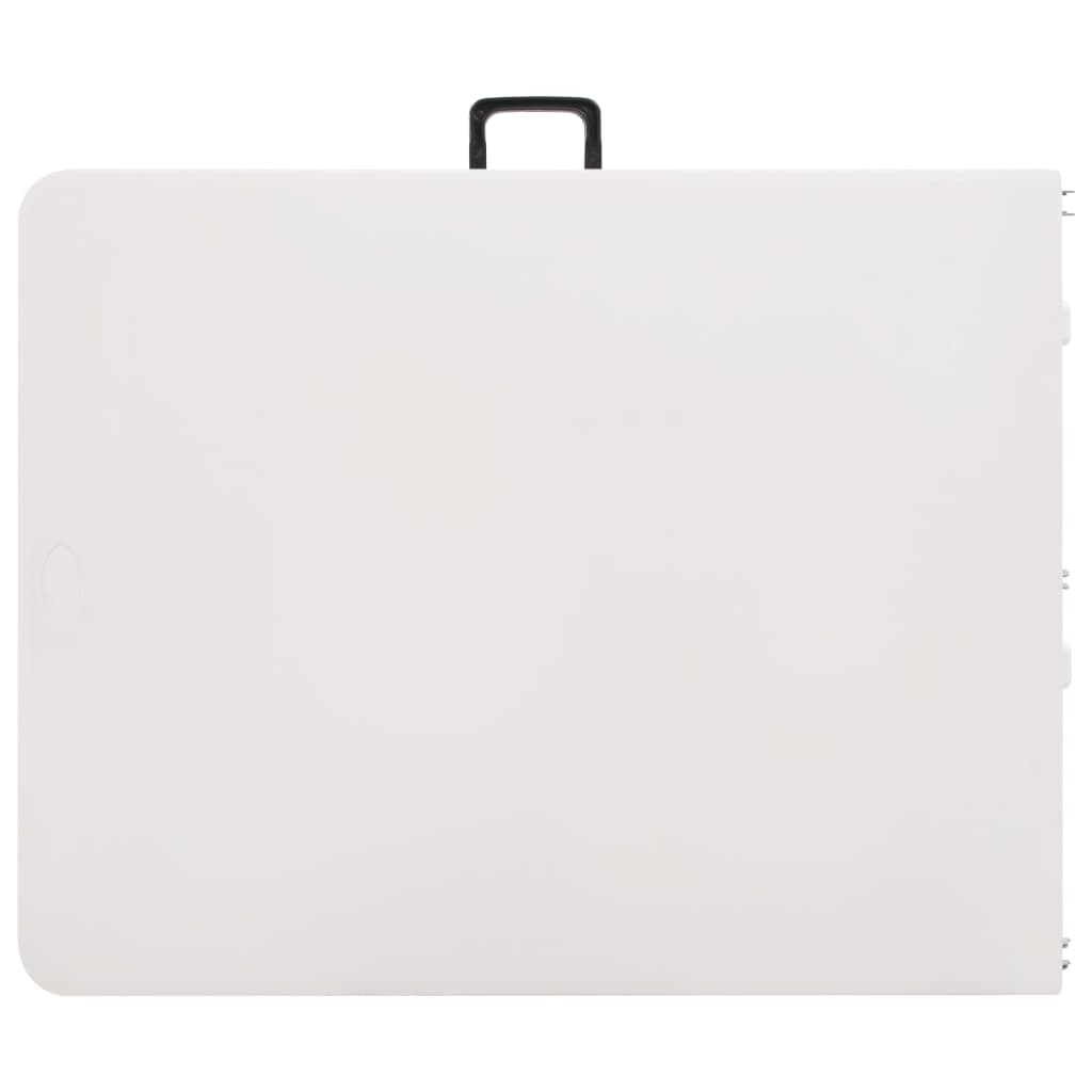 Hopfällbart Trädgårdsbord Med 2 Bänkar 180 Cm Stål Och Hdpe Vit