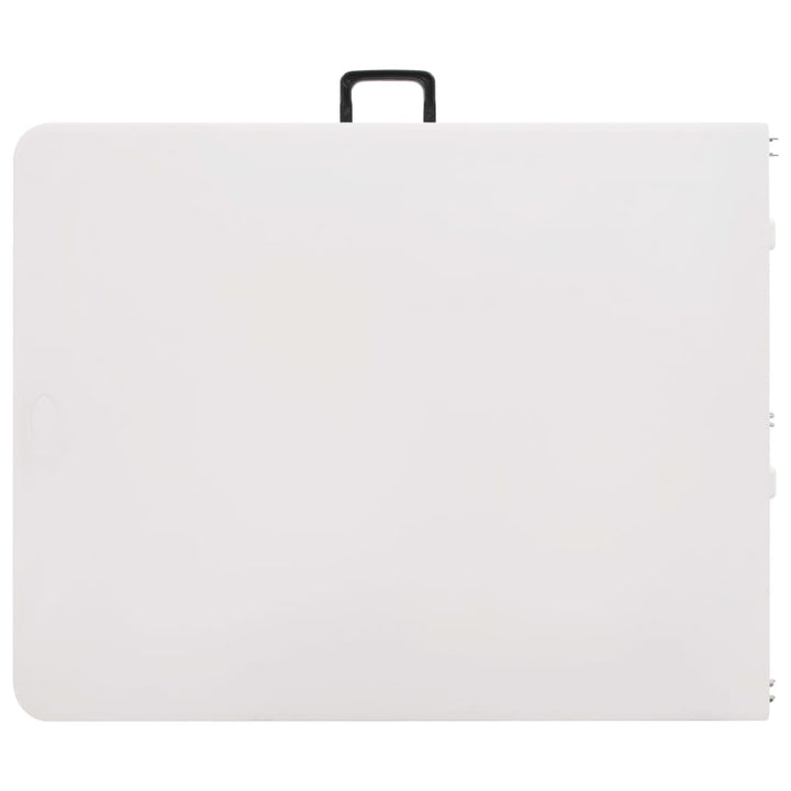 Hopfällbart Trädgårdsbord Med 2 Bänkar 180 Cm Stål Och Hdpe Vit