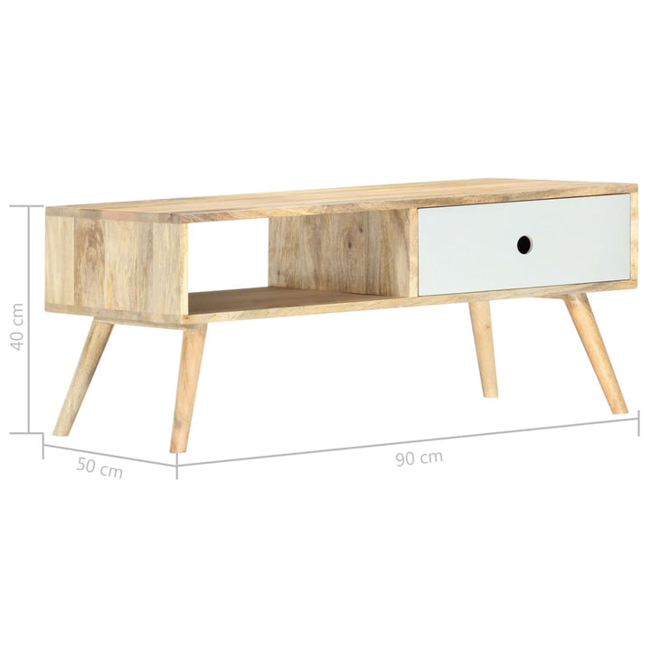 Soffbord 90X50X40 Cm Massivt Mangoträ