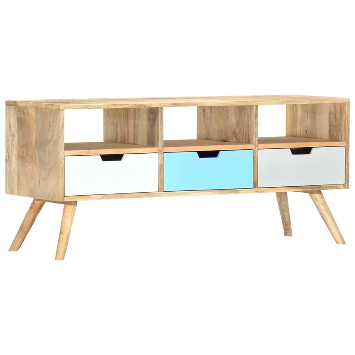 Tv-Bänk 110X35X48 Cm Massivt Mangoträ