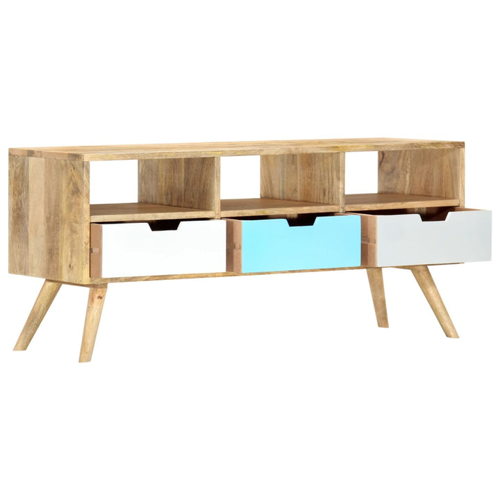 Tv-Bänk 110X35X48 Cm Massivt Mangoträ