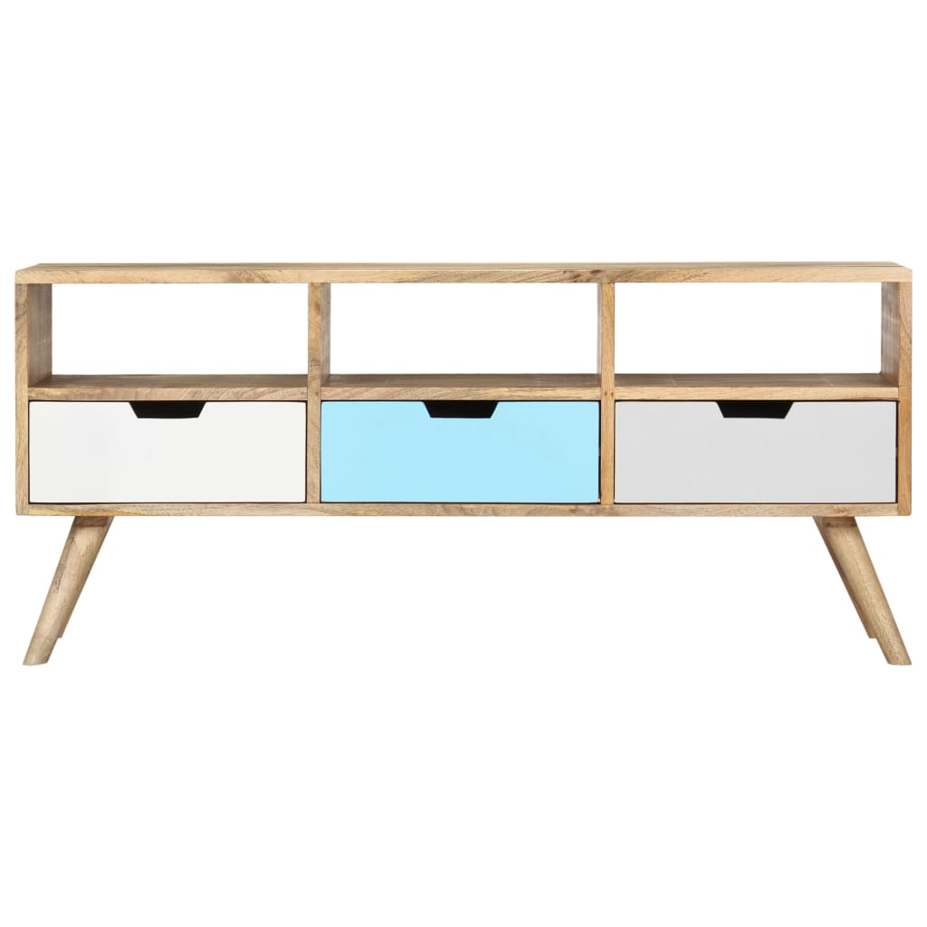 Tv-Bänk 110X35X48 Cm Massivt Mangoträ