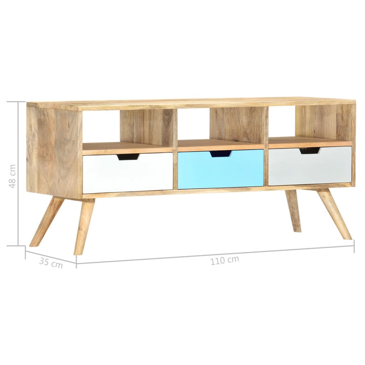 Tv-Bänk 110X35X48 Cm Massivt Mangoträ