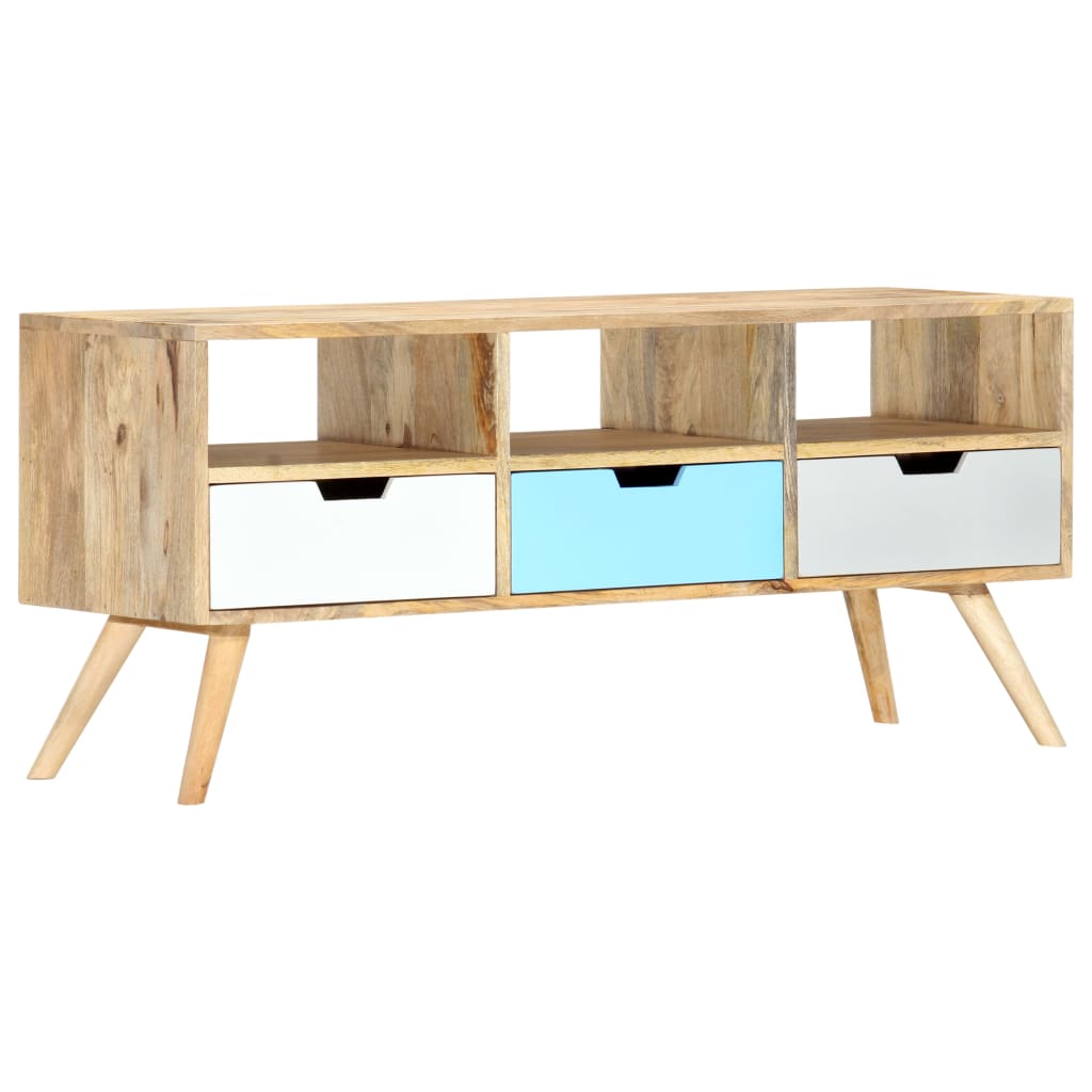Tv-Bänk 110X35X48 Cm Massivt Mangoträ