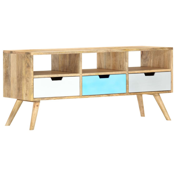 Tv-Bänk 110X35X48 Cm Massivt Mangoträ