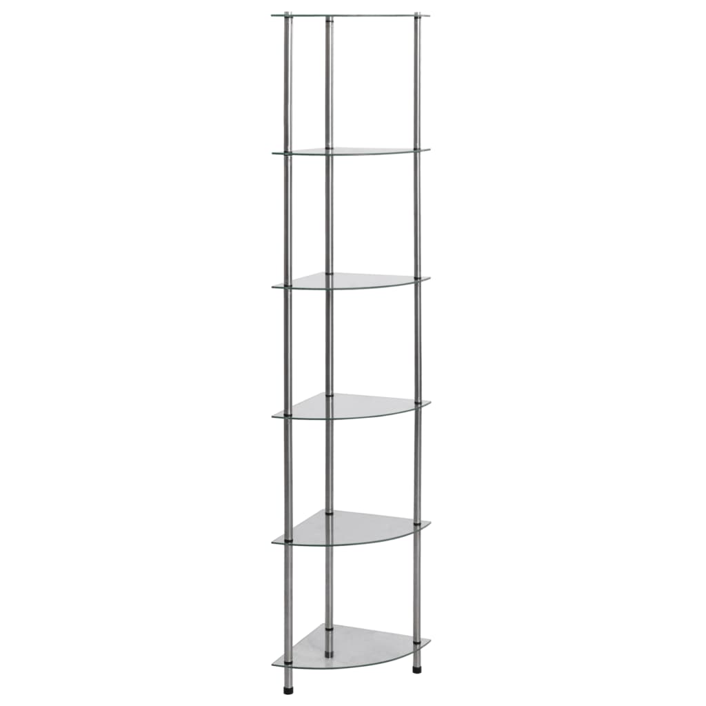Hylla 5 Hyllplan 30X30X130 Cm Härdat Glas