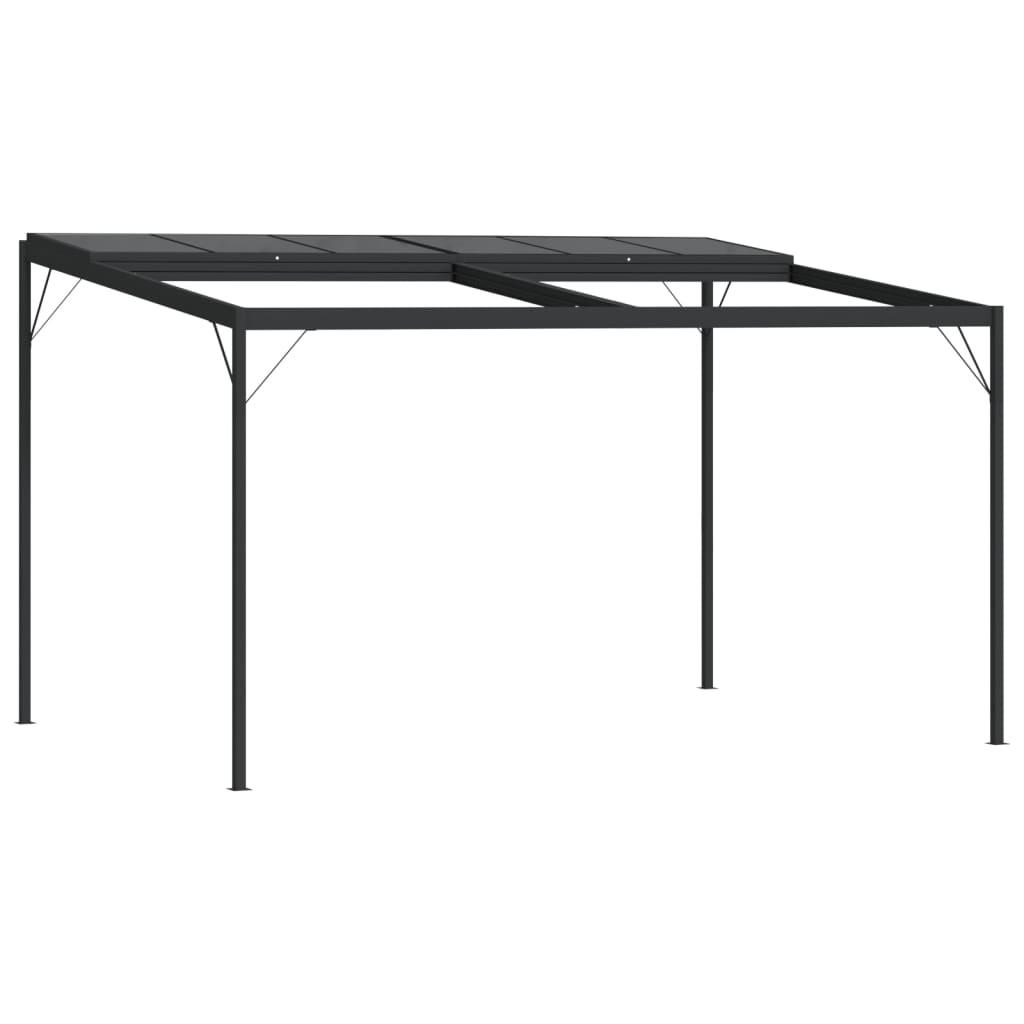 Paviljong Med Tak Antracit 4X3X2,5 M Aluminium Och Stål