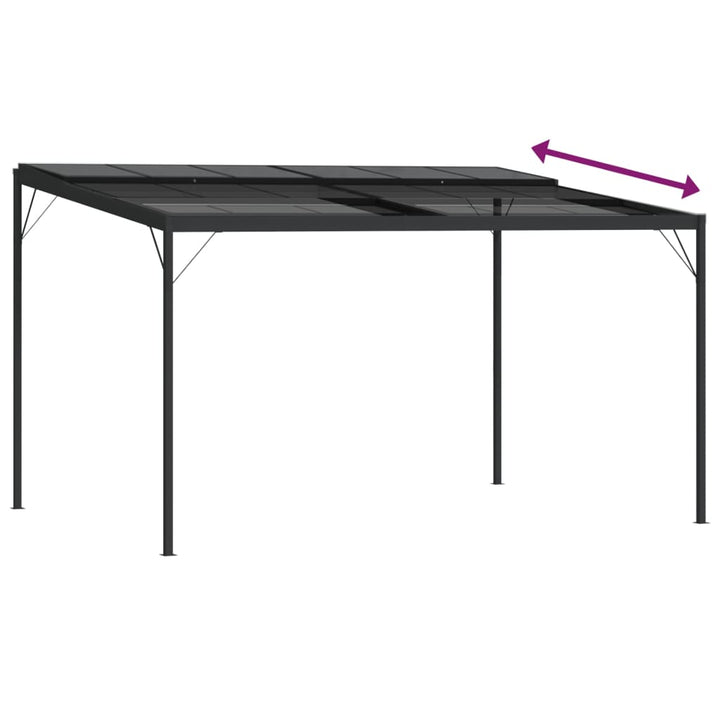 Paviljong Med Tak Antracit 4X3X2,5 M Aluminium Och Stål