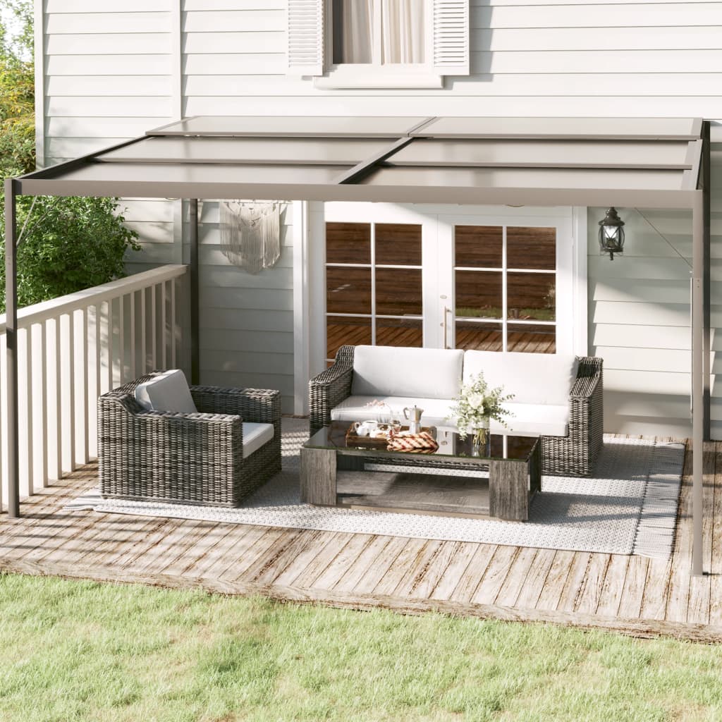 Paviljong Med Tak Antracit 4X3X2,5 M Aluminium Och Stål