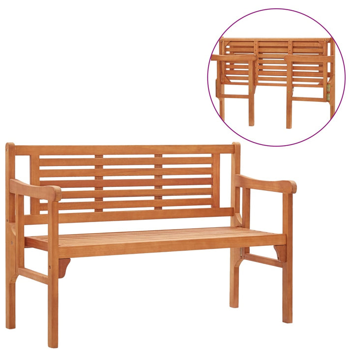 Hopfällbar Trädgårdsbänk 120 Cm Massivt Eukalyptusträ