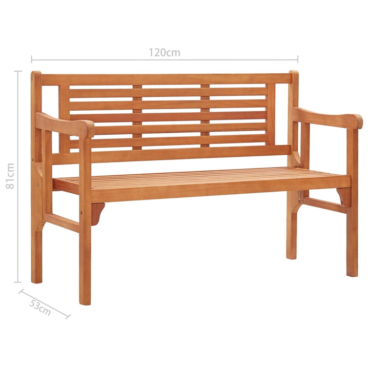 Hopfällbar Trädgårdsbänk 120 Cm Massivt Eukalyptusträ