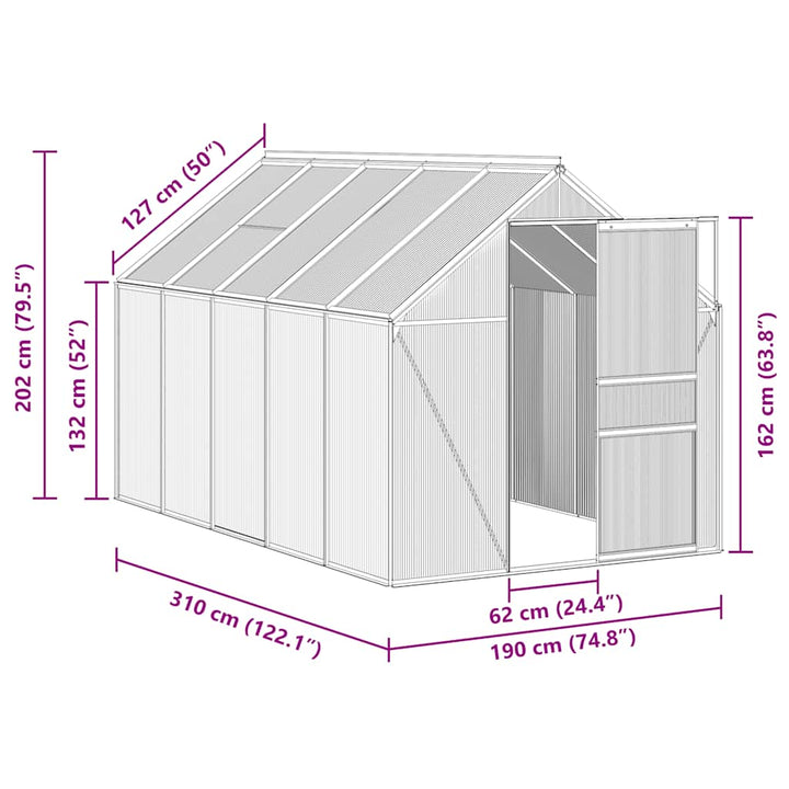 Växthus Med Basram Antracit Aluminium 5,89 M²