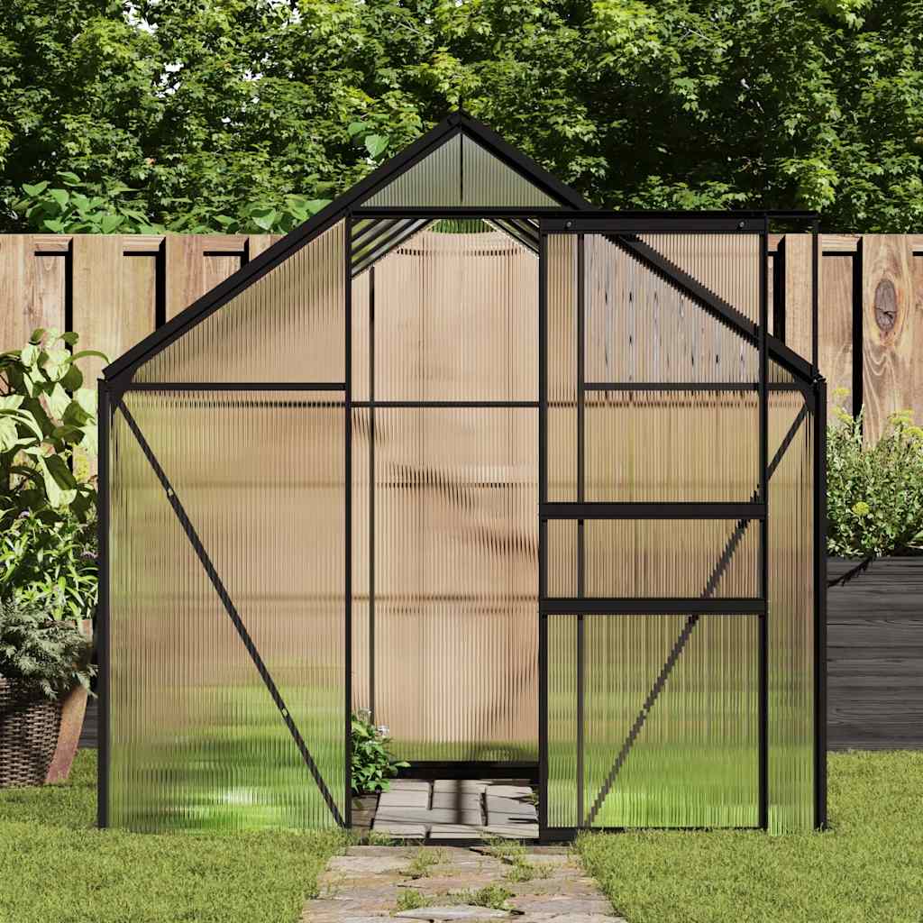 Växthus Med Basram Antracit Aluminium 5,89 M²