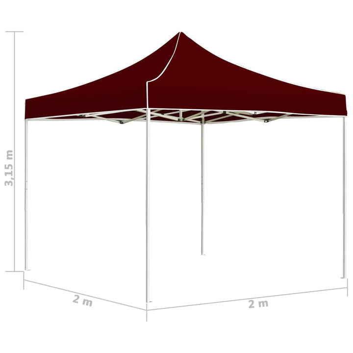 Hopfällbart Partytält Aluminium 2X2 M Vinröd