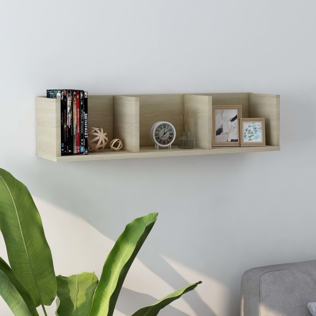 Cd-Hylla Åldrat Trä 75X18X18 Cm Konstruerat Trä