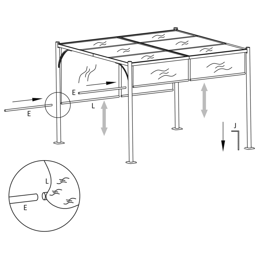 Pergola Med Infällbart Tak 3X3 M