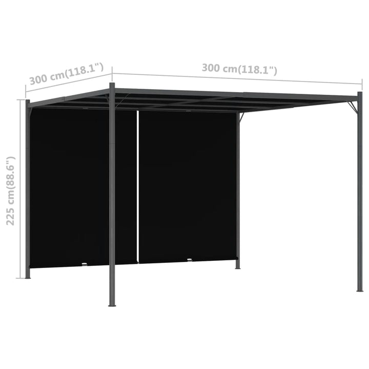 Pergola Med Infällbart Tak 3X3 M