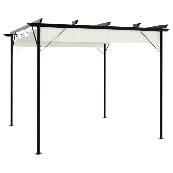 Pergola Med Infällbart Tak 3X3 M Stål 180 G/M²