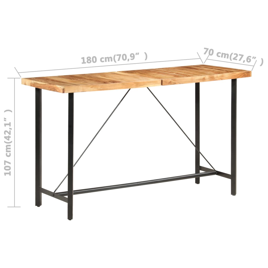 Barbord 180X70X107 Cm Massiv Akacia