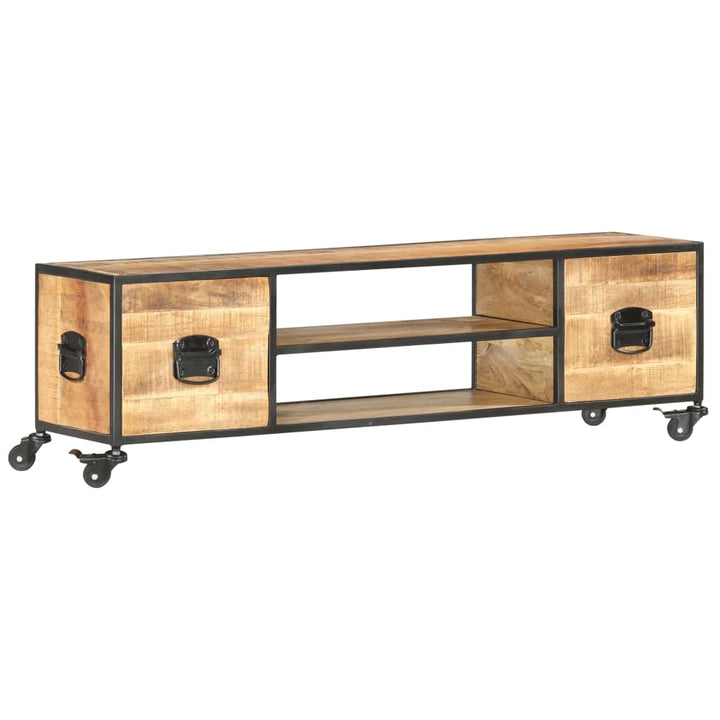 Tv-Bänk 130X30X39 Cm Massivt Mangoträ