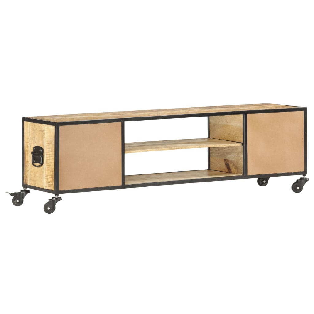 Tv-Bänk 130X30X39 Cm Massivt Mangoträ