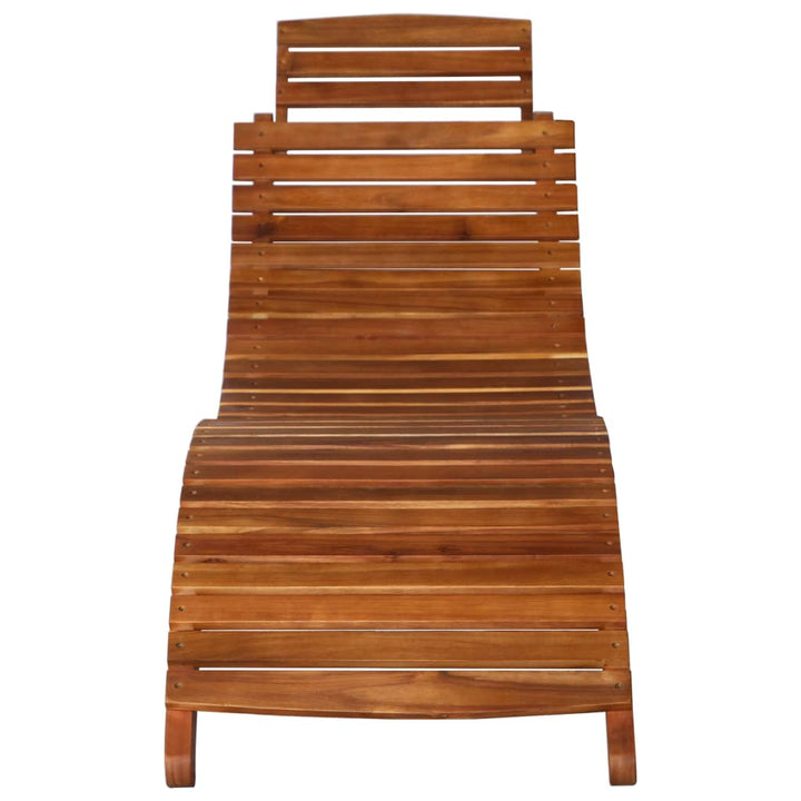 Solsängar Med Bord 3 Delar Massivt Akaciaträ