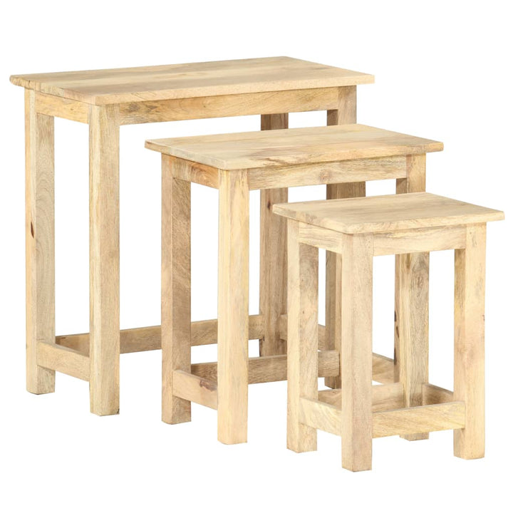 Satsbord 3 St Massivt Mangoträ