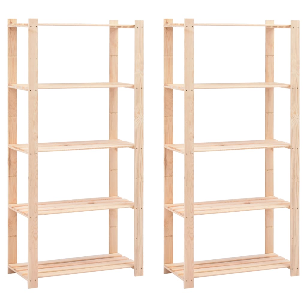 Förvaringshylla 5 Hyllor 2 St 80X38X170 Cm Furu 250 Kg