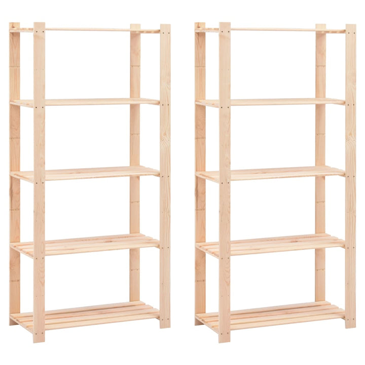 Förvaringshylla 5 Hyllor 2 St 80X38X170 Cm Furu 250 Kg