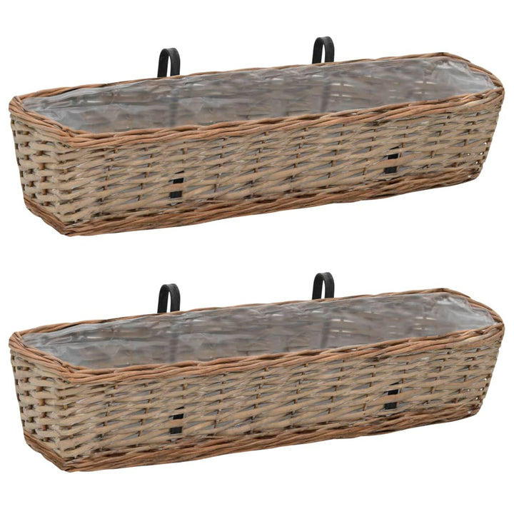 Balkonglåda 2 St Korg Med Pe-Foder 60 Cm