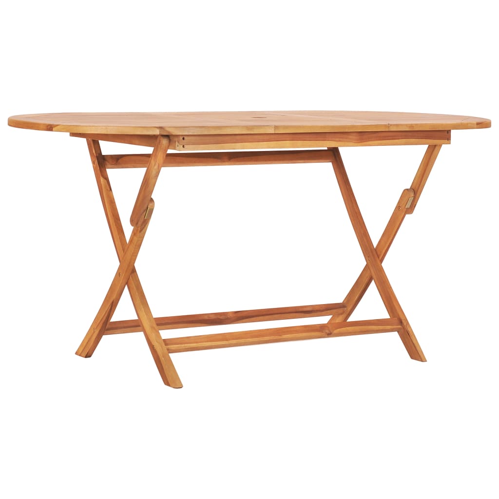 Hopfällbart Trädgårdsbord 160X80X75 Cm Massivt Teakträ
