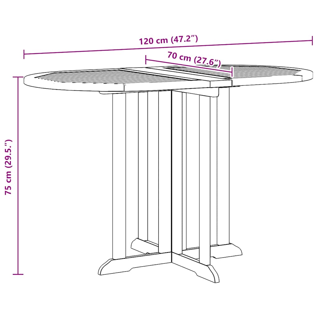Hopfällbart Trädgårdsbord Massiv Teak