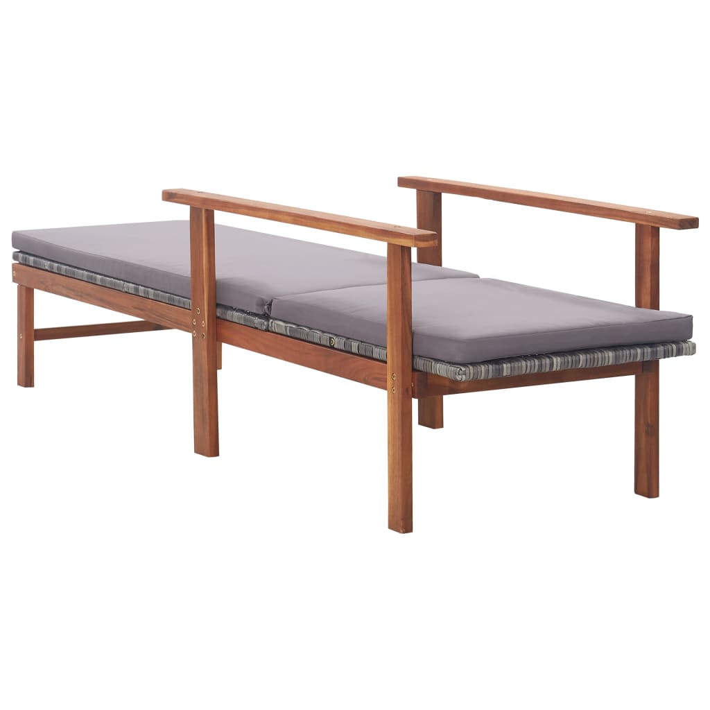 Solsäng Med Dyna Konstrotting Och Massivt Akaciaträ