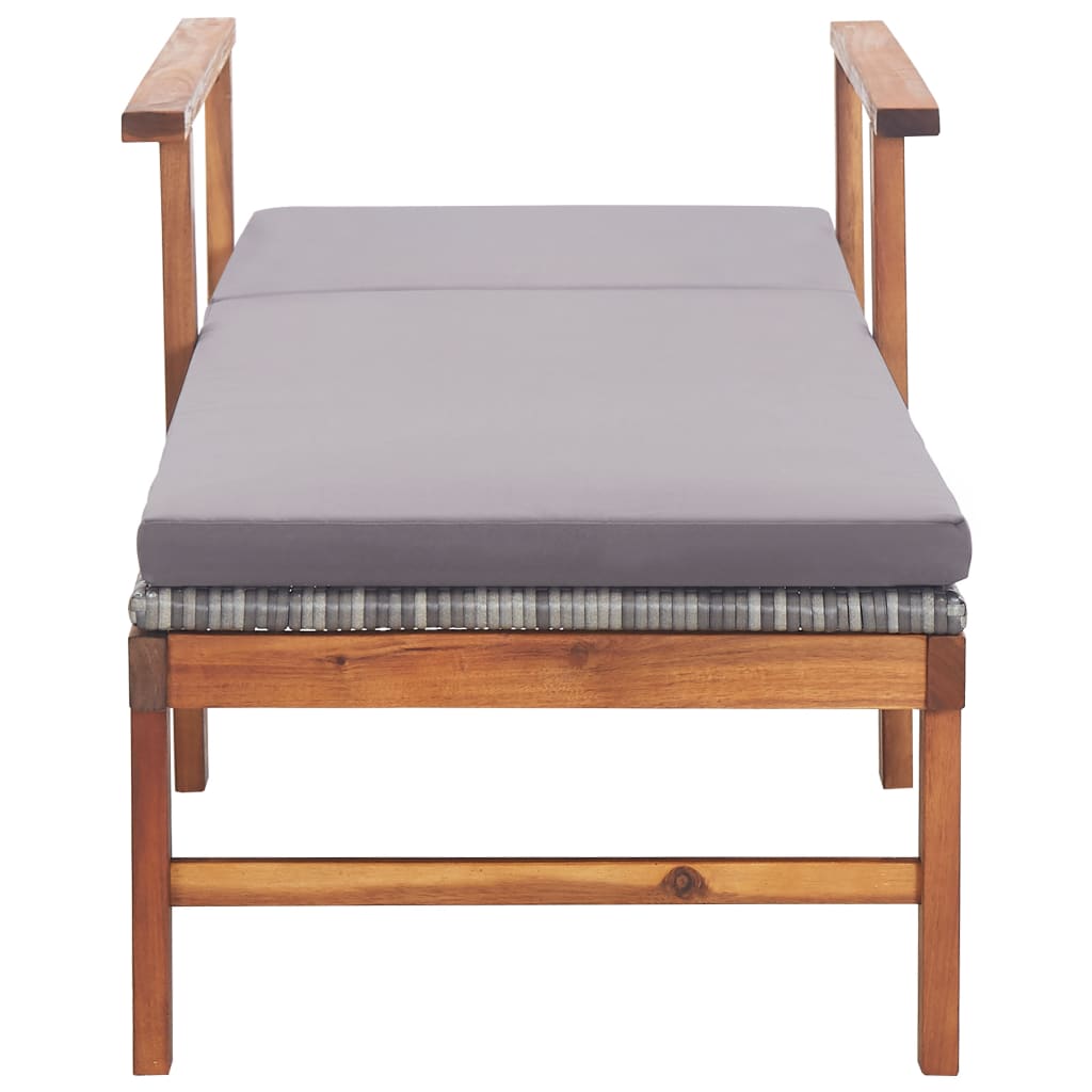 Solsäng Med Dyna Konstrotting Och Massivt Akaciaträ