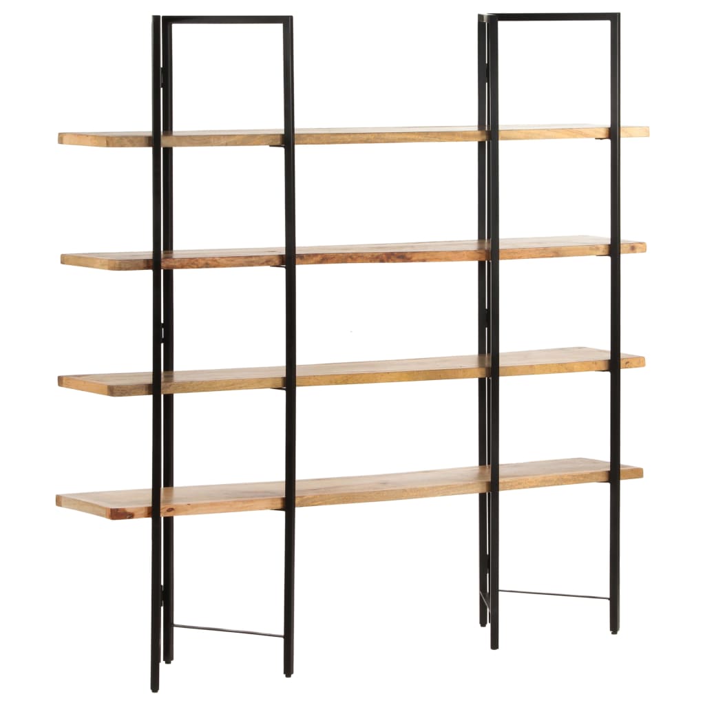 Bokhylla Med 4 Hyllplan 160X35X160 Cm Massivt Mangoträ