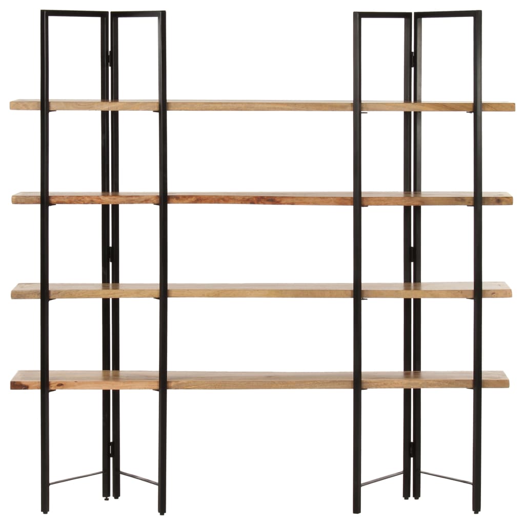 Bokhylla Med 4 Hyllplan 160X35X160 Cm Massivt Mangoträ