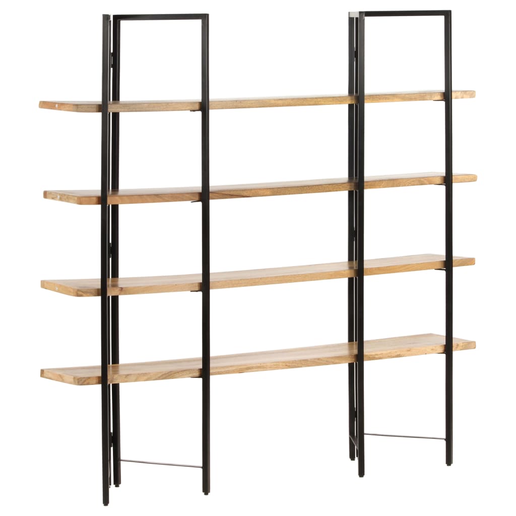 Bokhylla Med 4 Hyllplan 160X35X160 Cm Massivt Mangoträ