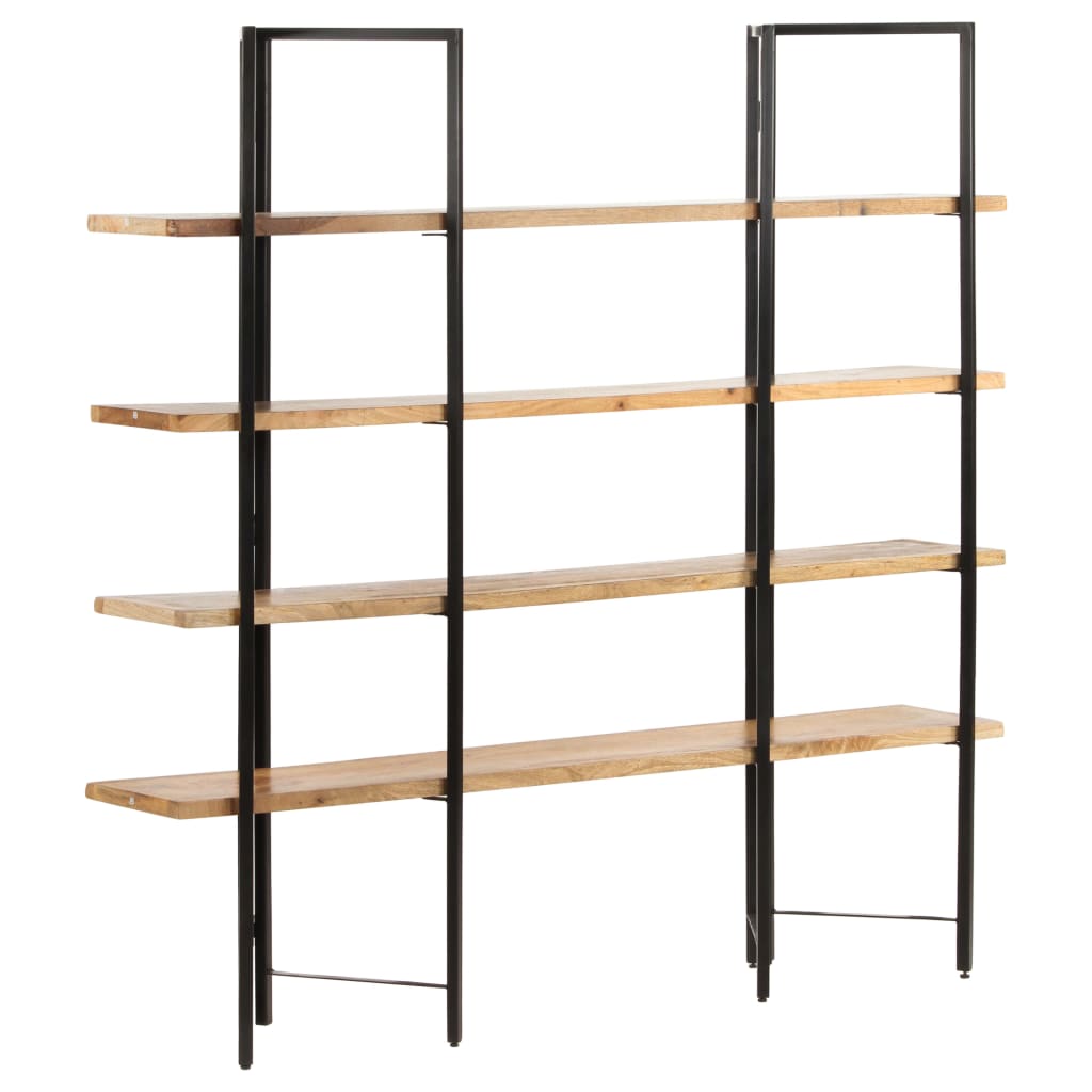 Bokhylla Med 4 Hyllplan 160X35X160 Cm Massivt Mangoträ
