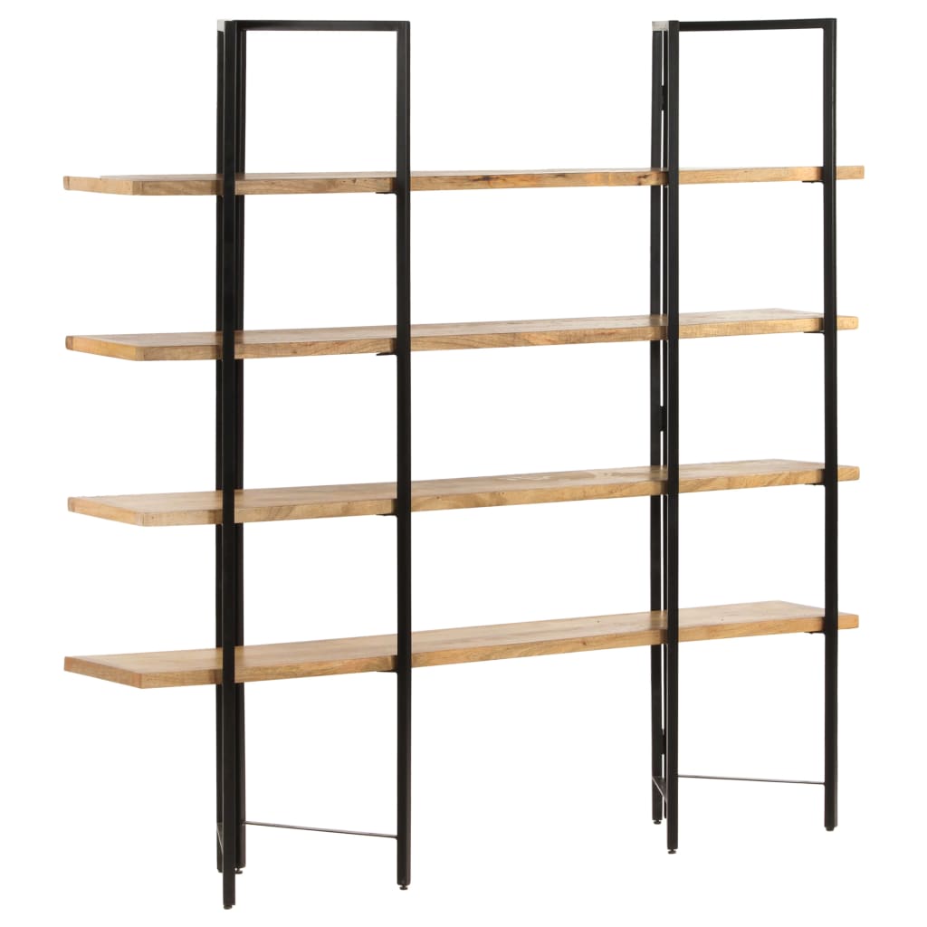 Bokhylla Med 4 Hyllplan 160X35X160 Cm Massivt Mangoträ