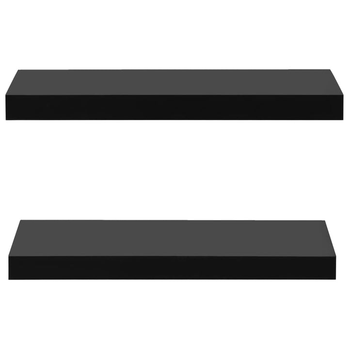 Svävande Vägghyllor 2 St Svart 40X20X3,8 Cm